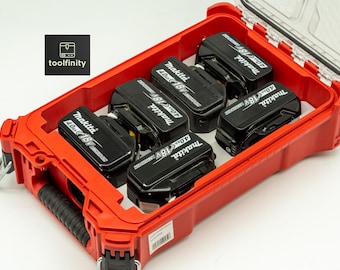 Milwaukee PACKOUT Makita 18v Battery Holder Rack Tray Insert Storage