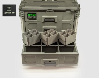 Ensemble de 3 bacs pour la boîte à outils FLEX STACK PACK à 3 tiroirs