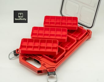 Set of 3 Small Parts Bins for Low Profile Milwaukee PACKOUT Organizer Tool Box