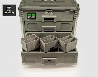 Set of 3 bins for FLEX STACK PACK  3-Drawer Toolbox