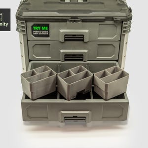 Set di 3 contenitori per la cassetta degli attrezzi a 3 cassetti FLEX STACK PACK
