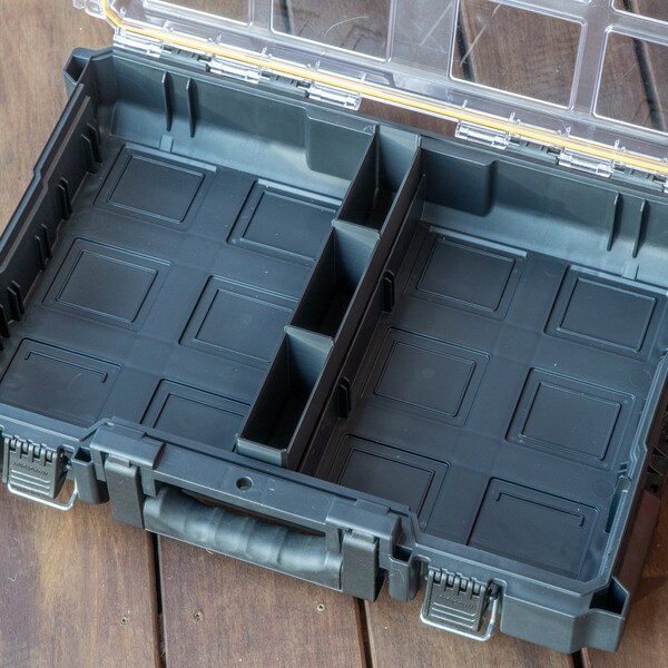 DEWALT ToughSystem 2.0 Compatible Large Organizer Bin - Yellow & Black Heavy-Duty Tool Storage