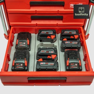 Milwaukee PACKOUT 3-Drawer Toolbox M18 Battery Holder Rack Tray Insert Storage