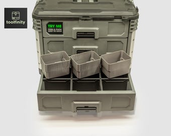 Ensemble de 3 bacs pour la boîte à outils FLEX STACK PACK à 3 tiroirs