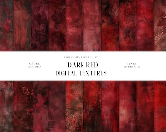 Dark Red Digital Textures, Watercolor Paper Digital Papers, Digital Wallpapers, Patterns, Background, Seamless Pattern, Overlay Graphics