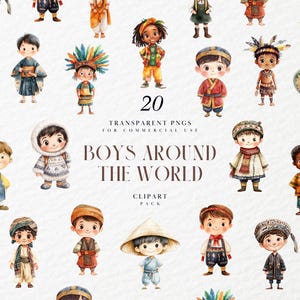Acquerello Carino internazionale Bambini Piccoli Clipart, Globale, Diversità, Illustrazione per bambini, Bambini, Grafica PNG trasparente, Uso commerciale