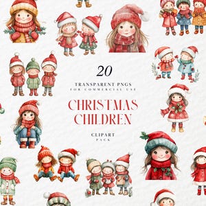 Aquarell niedliche Weihnachtskinder, Cartoon Weihnachtskind, Kinder, Kind, Weihnachten Winterferienzeit, Festlich, Transparente PNG, kommerzielle Nutzung