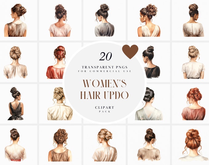 HAIR CLIPART Bundle Graphics Digital PNG Clip Art Hair Bundle Blonde ...