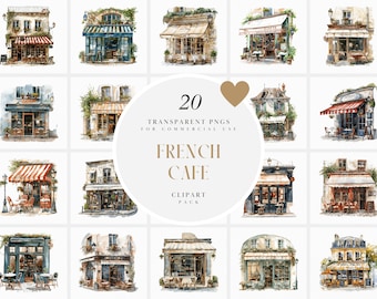 Watercolor French Cafe, Coffee and Tea Cafe, France, Paris, Storefront, Small Street, neighborhood, Transparent PNG Graphics, Commercial Use