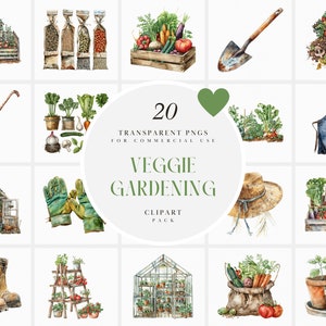 Aquarel groenten tuinieren clipart, tuingereedschap, jongen meisje tuinman, achtertuin, elementen van het leven op de boerderij, transparante png-afbeeldingen, commercieel gebruik