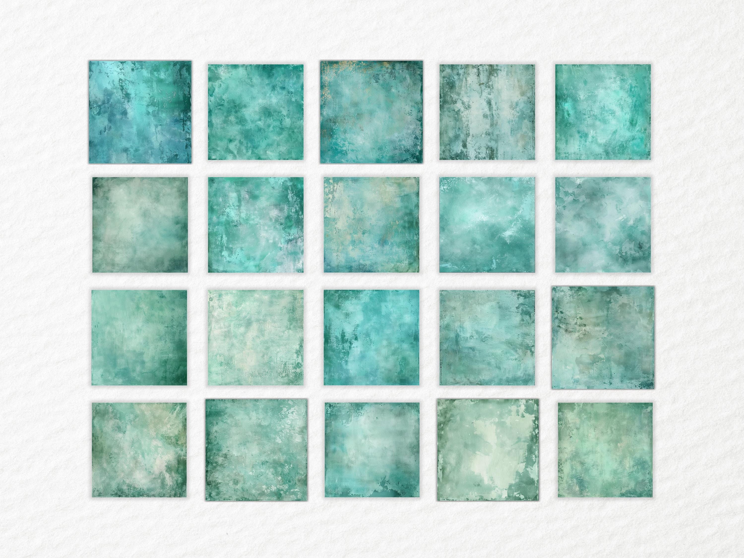 Pastel Turquoise Digital Textures, Watercolor Paper Digital Papers ...