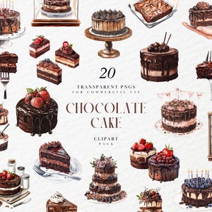 Aquarell Schokolade Kuchen Clipart, süße Schokolade Kuchen Clipart, Schokolade Geburtstag Kuchen Stück, transparente PNG-Dateien für den kommerziellen Gebrauch
