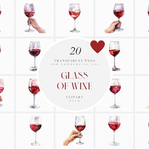 Watercolor Glass of Wine Clipart, Red Wine Glass Clipart, Wine Cup, Dark Red, Celebration, Wedding, Transparent PNG Graphics, Commerical Use