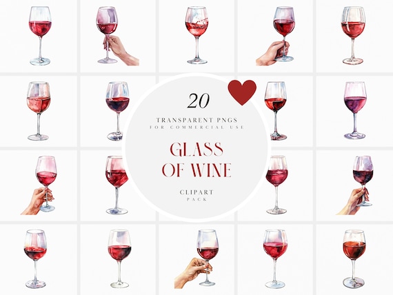Watercolor Glass of Wine Clipart, Red Wine Glass Clipart, Wine Cup, Dark  Red, Celebration, Wedding, Transparent PNG Graphics, Commerical Use - Etsy