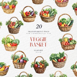 Cesta de verduras en acuarela, cesta de verduras, verduras de huerto, productos frescos, vida en la granja, gráficos PNG transparentes, uso comercial