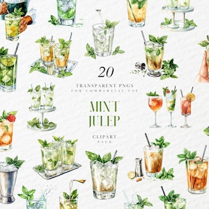 Clipart Cocktail Mint Julep Acquerello, Bevanda alcolica mista, Clipart Menu Bar Matrimonio, Bar, Pub, Grafica PNG Trasparente, Uso Commerciale