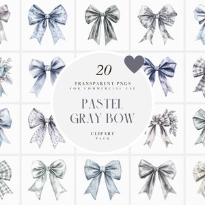 Aquarel pastel grijze strik clipart, lichtgrijze strikken, zachte grijze strik, uitnodigingskaarten maken, Paper Craft, transparante png, commercieel gebruik
