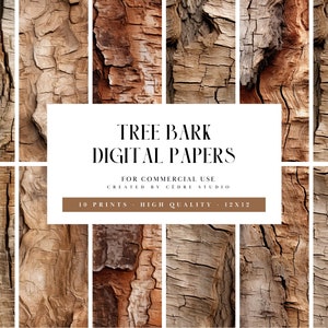 Papeles digitales de corteza de árbol marrón, patrones digitales de madera de corteza, fondos de pantalla digitales de corteza de tronco de corteza, fondo de textura de corteza, patrón sin costuras de corteza