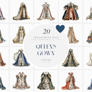 Vestido de reina de acuarela, vestido de reina gobernante, vestido de gala bonito, gráficos PNG transparentes, uso comercial