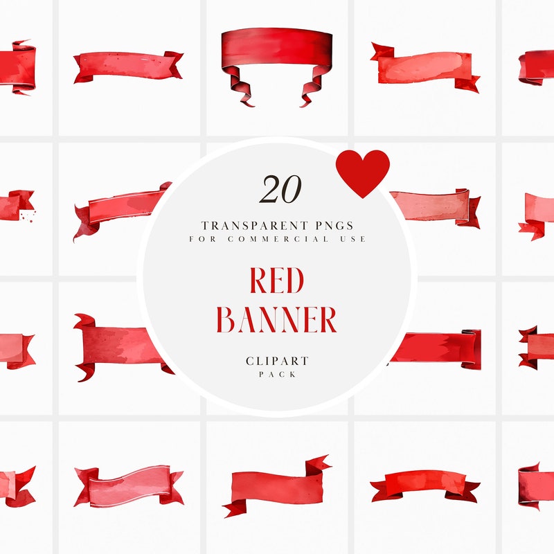 Red Ribbon Banner - Etsy