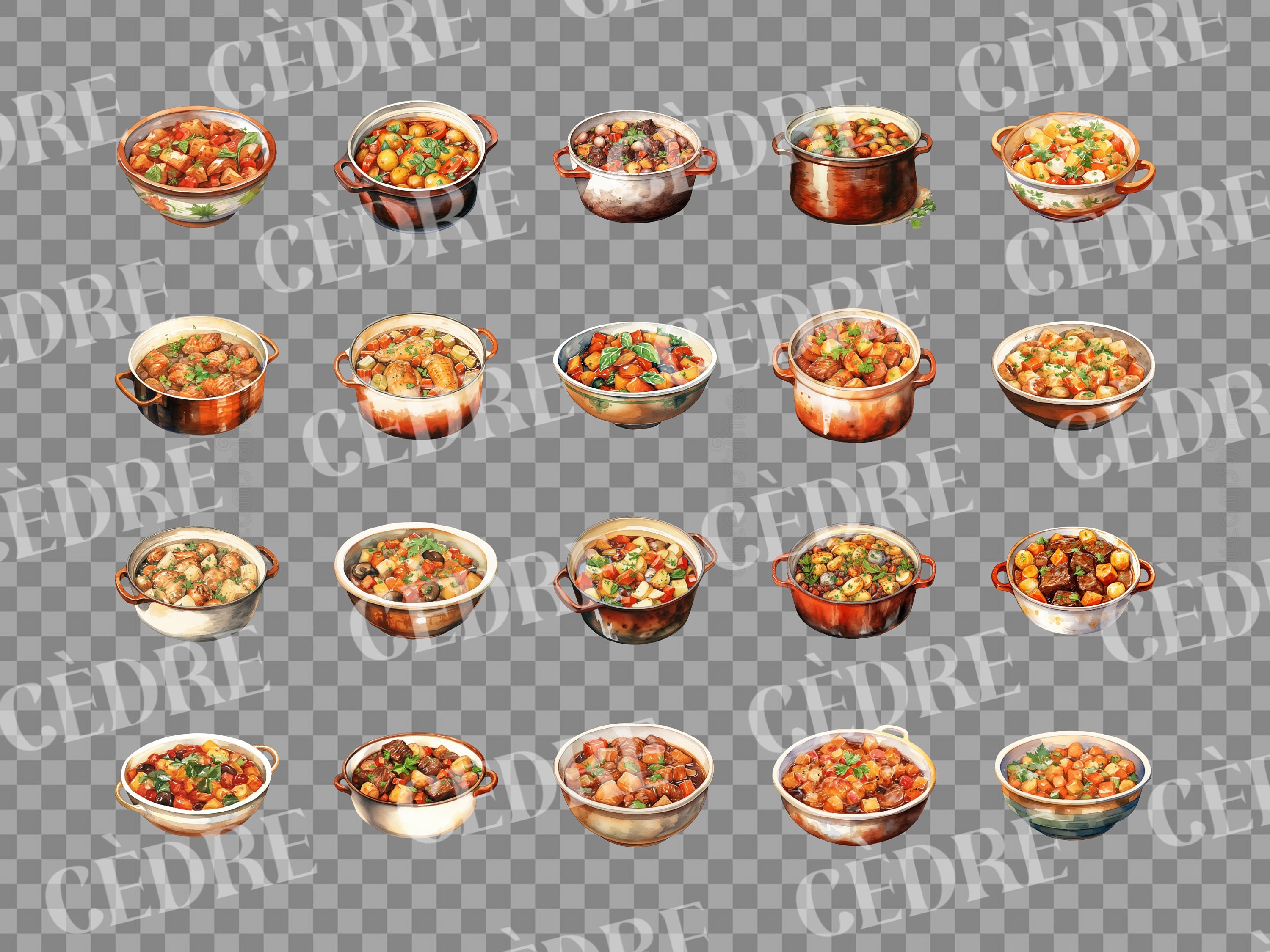Stew Graphics Watercolor Homemade Stew Clipart, Cozy Stew Clipart, Veggie Stew ...