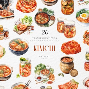 Watercolor Kimchi Clipart, Pickled Cabbage, Fermented Food, Korean Cuisine, Jared, Fresh, Meal, Transparent PNG Graphics, Commercial Use