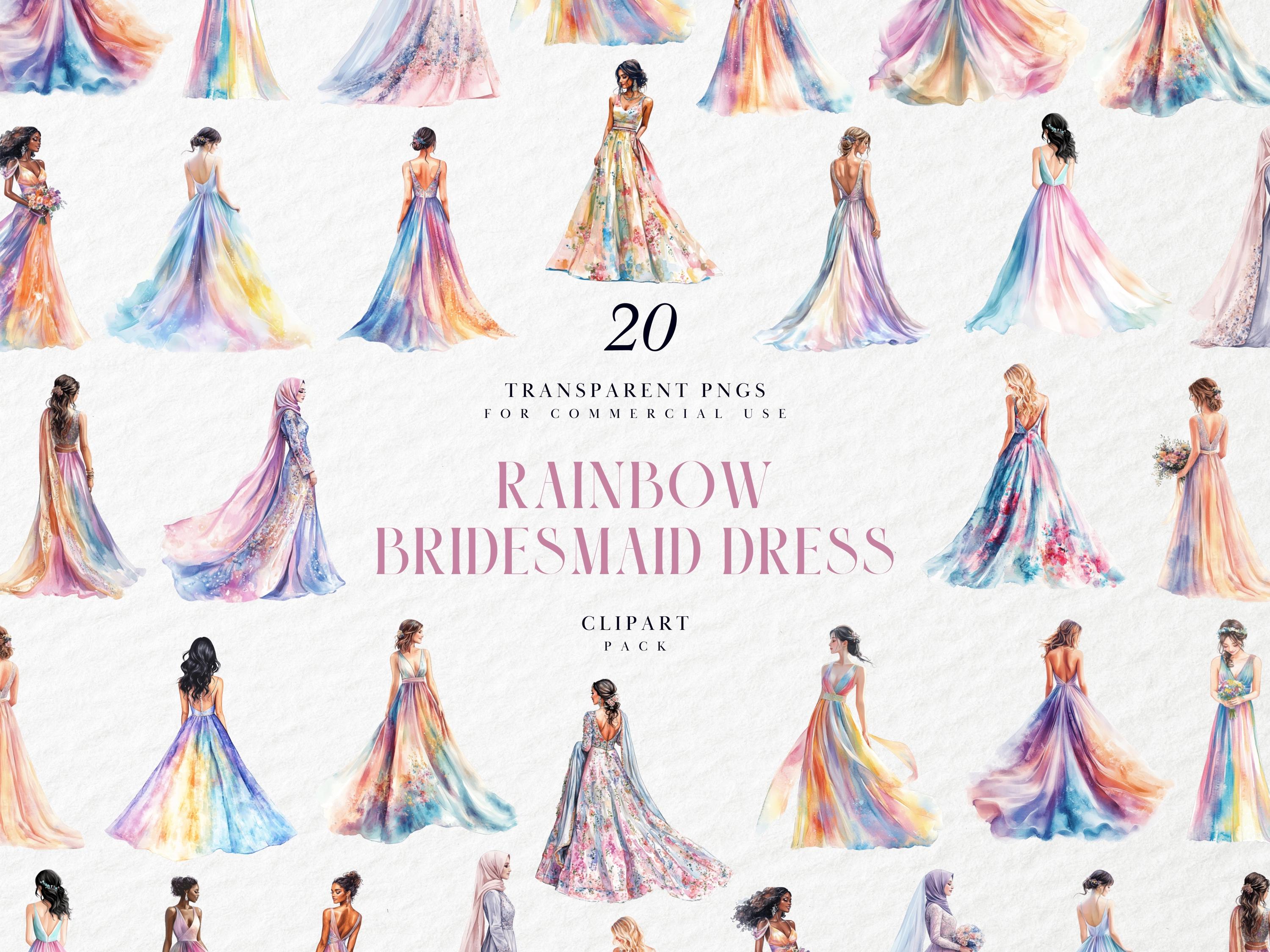 Rainbow Bridesmaids Dress - Etsy