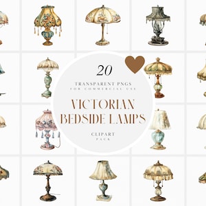 Aquarel Victoriaanse bedlampjes clipart, antieke olielampen clipart, oude Victoriaanse lampen clipart, transparante PNG-graphics, commercieel gebruik