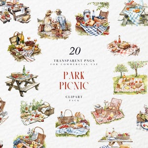 Aquarel A park picknick clipart, picknick datum, geweven mand met pastel deken, lente, zomer, transparante png-afbeeldingen, commercieel gebruik