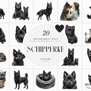 Aquarelle noir des cliparts Schipperke, des cliparts Schipperkes, chiots chien, maison des cliparts Schipperke chien, PNG Transparent, usage Commercial