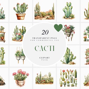 Imágenes prediseñadas de cactus del desierto de acuarela, imágenes prediseñadas de cactus del desierto verde suculento, imágenes prediseñadas de suculentas cactai, gráfico PNG transparente, uso comercial