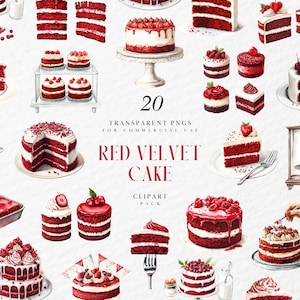 Aquarell Roter Samt Kuchen Clipart, geschichtetes süßes Dessert, Back-Frischkäse-Zuckerguss-Scheibe, Gebäck süß, transparente PNG, kommerzielle Nutzung