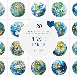 Imágenes Prediseñadas de la Tierra de acuarela, Imágenes Prediseñadas del Planeta Tierra, Madre Tierra realista, Globo, El Planeta Azul, Gráficos PNG transparentes, Uso comercial