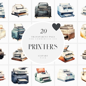 Aquarell Drucker Clipart, Druckmaschine Clipart, digitale Datei, digitale Datei, transparente PNG Grafiken, kommerzielle Nutzung