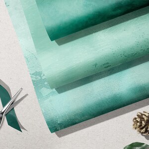 Pastel Turquoise Digital Textures, Watercolor Paper Digital Papers ...