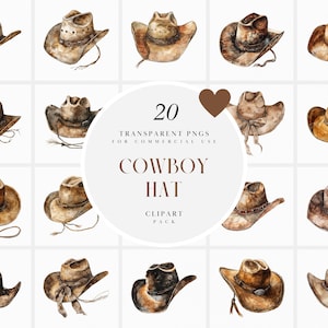 Aquarel cowboyhoed clipart, cowgirl hoed clipart, bruine hoed met trekkoord, American Western Country, transparante png-afbeeldingen, commercieel gebruik