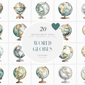 Globe terrestre aquarelle, globe terrestre en rotation, décoration de bureau de carte, globe terrestre planète vintage, milieu universitaire, graphique PNG Transparent, usage commercial