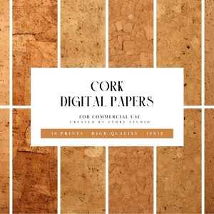 Digitala korkpapper, digitala korkmönster, digitala bakgrundsbilder av naturlig korktyg, sömlöst mönster av beige korktexturbakgrund, träkork