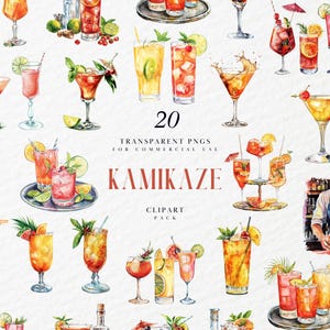 Clipart Cocktail Kamikaze Acquerello, Bevanda Miscelata Alcolica, Clipart Menu Bar Matrimonio, Bere Al Pub, Grafica PNG Trasparente, Uso Commerciale
