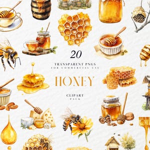 Aquarel honing clipart, druipende honingraat, zoete honing, nectar, bijenteelt, bijenkorf, bestuiving, transparante png-afbeeldingen, commercieel gebruik