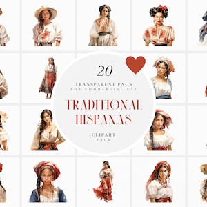 Clipart donna ispanica tradizionale dell'acquerello, ragazza ispanica tradizionale, nonna, madre, nonna, uso commerciale PNG trasparente
