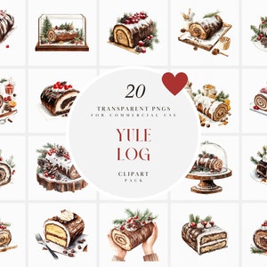 Akwarela Boże Narodzenie Yule Log Clipart, Boże Narodzenie Pieczone Towary Słodkie Ciasto Czekoladowe Plasterek Clipart, Sezon Świąteczny, Przezroczysty PNG, Użytek Komercyjny