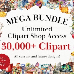Méga lot complet de la boutique, lot complet de la boutique, plus de 15 000 cliparts PNG, accès illimité à la boutique, tous les modèles actuels et futurs, usage commercial