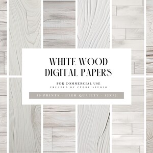 Papeles digitales de madera blanca, patrones digitales de madera blanca, fondos de pantalla digitales de madera clara, patrón sin costuras de fondo de textura de madera blanca