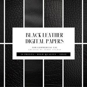 ブラックレザーデジタルペーパー、ブラックレザーデジタルパターン、レザーファブリックデジタル壁紙、レザーテクスチャ背景シームレスパターン