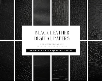 Black Leather Digital Papers, Black Leather Digital Patterns, Leather Fabric Digital Wallpapers, Leather Texture Background Seamless Pattern