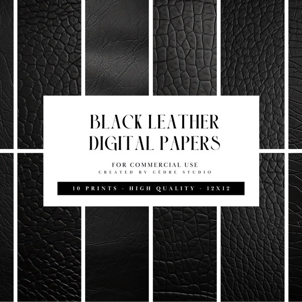 Black Leather Digital Papers, Black Leather Digital Patterns, Leather Fabric Digital Wallpapers, Leather Texture Background Seamless Pattern