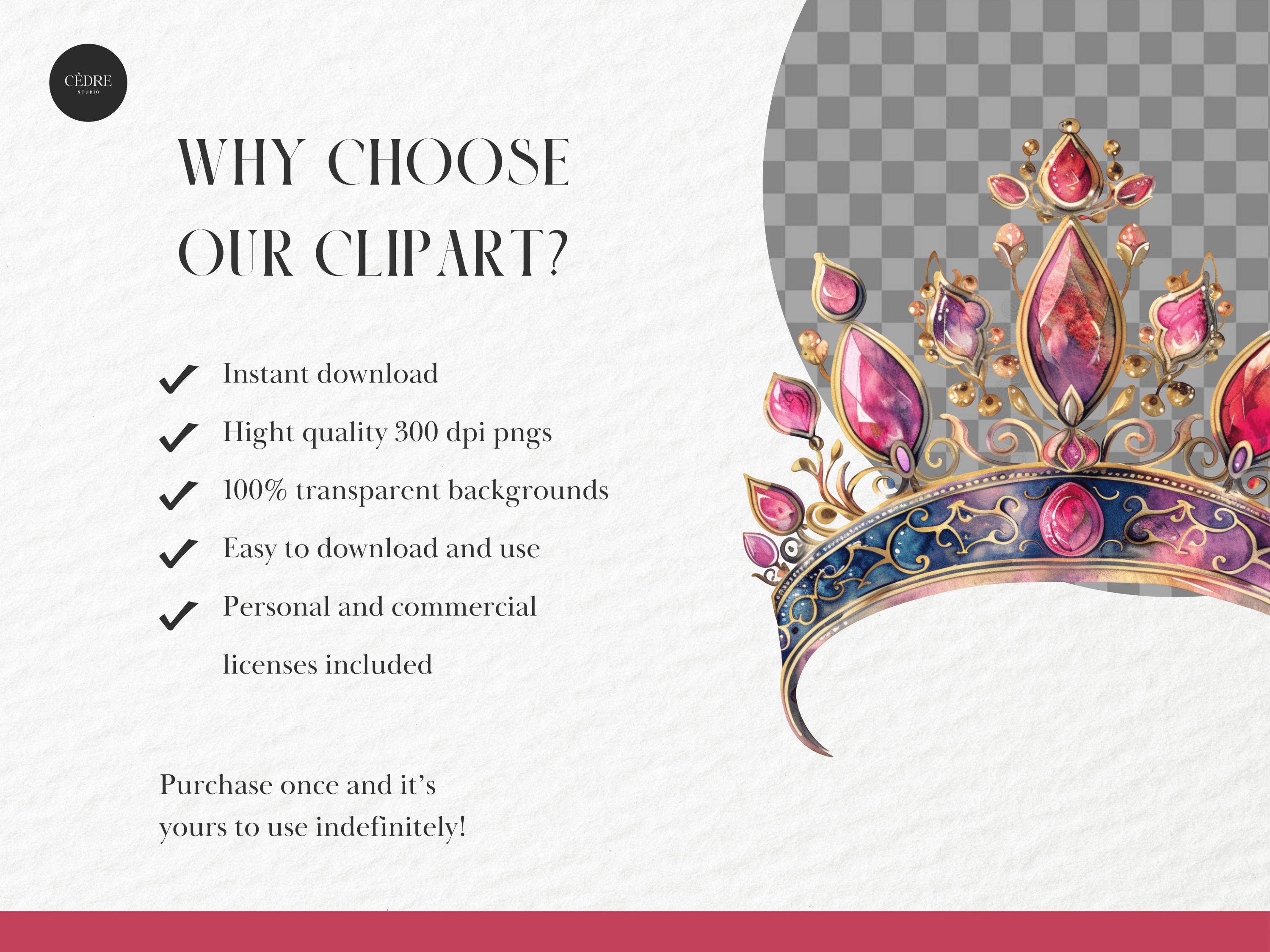 Tiara de princesa en acuarela, corona de diamantes con purpurina, tocado  real de cuento de hadas, arte de vestir mágico, PNG transparente, uso  comercial - Etsy México, image size:3000x2250