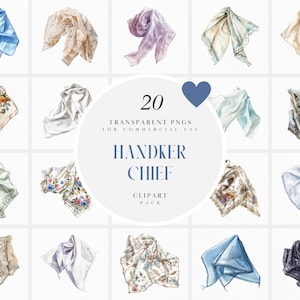 Handker Use Watercolor Handkerchief Clipart, Cloth Napkin Clipart, Fabric, Knit ...