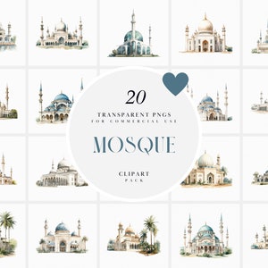 Aquarell Moschee Clipart, Masjid Clipart, Islamische Hochzeit Ort Clipart, Muslimisches Gebäude, Islam, Gebet, Transparente PNG, Kommerzielle Nutzung